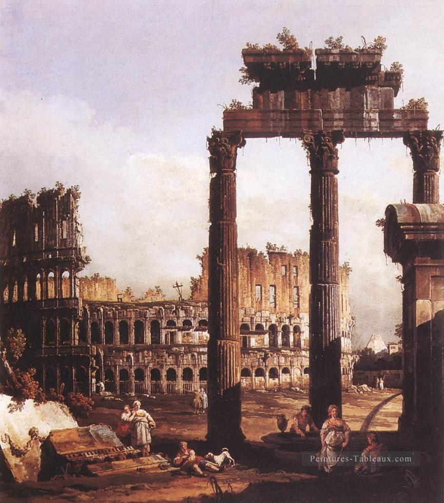 Capriccio avec le Colisée urbain Bernardo Bellotto Peintures à l'huile